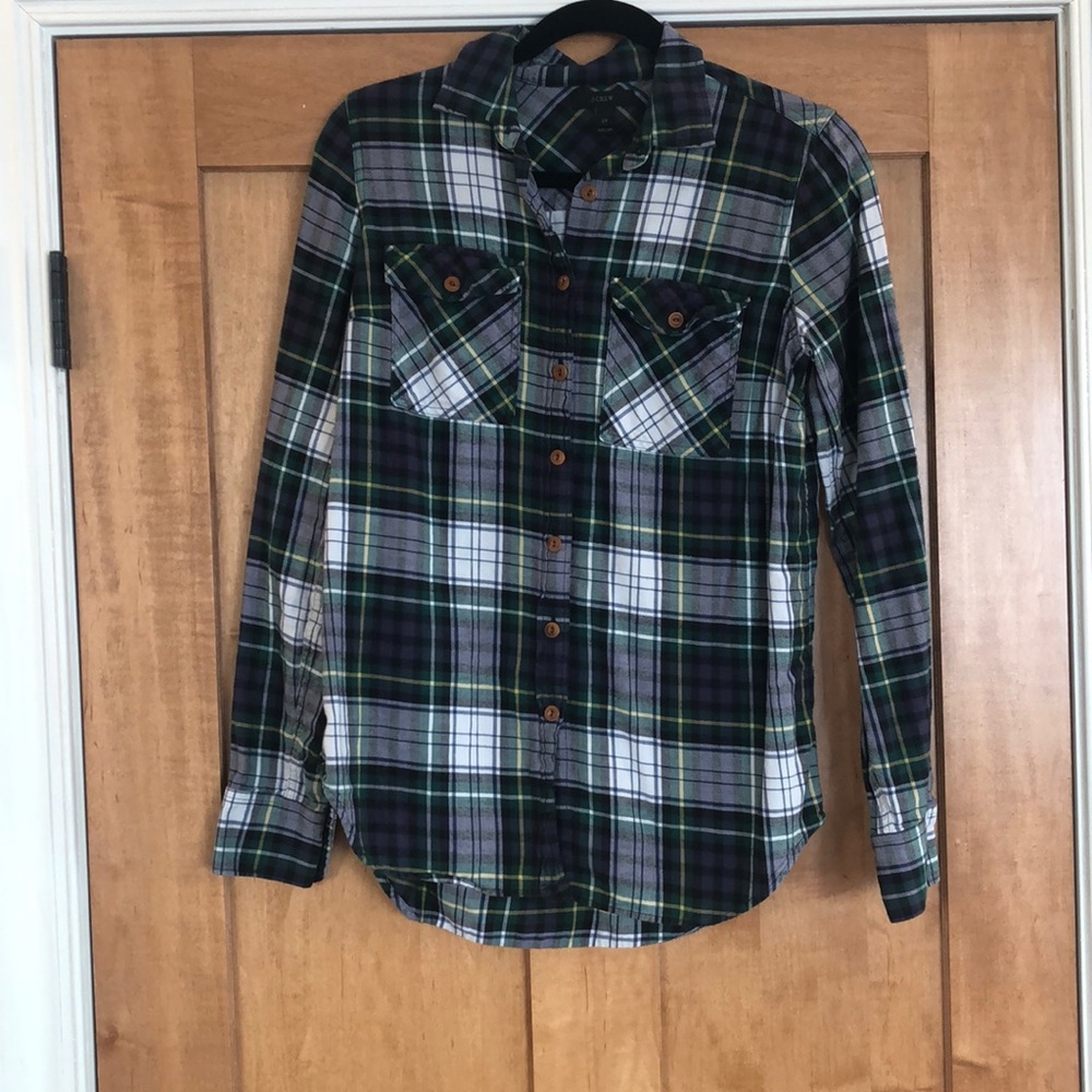 2 TALL J. Crew Plaid flannel Button Down Shirt